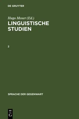 Moser |  Linguistische Studien. 2 | eBook | Sack Fachmedien