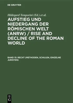 Temporini |  Recht (Methoden, Schulen, Einzelne Juristen) | eBook | Sack Fachmedien