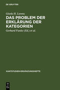 Lorenz / Funke / Malter |  Das Problem der Erklärung der Kategorien | eBook | Sack Fachmedien