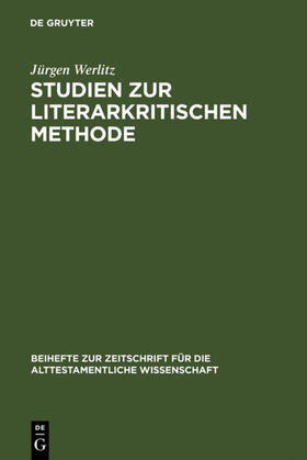 Werlitz | Studien zur literarkritischen Methode | E-Book | sack.de