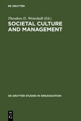 Weinshall |  Societal Culture and Management | eBook | Sack Fachmedien