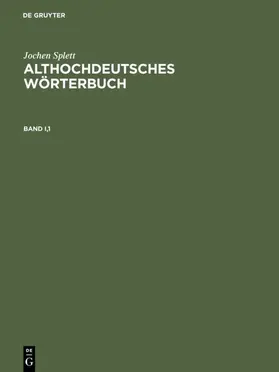 Splett | Althochdeutsches Wörterbuch | E-Book | sack.de