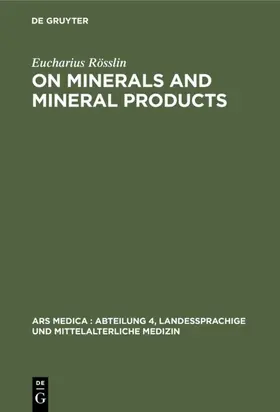 Rösslin / Schwind Belkin / Caley |  On Minerals and Mineral Products | eBook | Sack Fachmedien