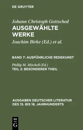 Gottsched / Mitchell / Birke |  Ausführliche Redekunst. Besonderer Theil | eBook | Sack Fachmedien