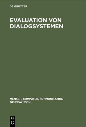  Evaluation von Dialogsystemen | eBook | Sack Fachmedien