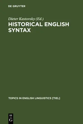 Kastovsky |  Historical English Syntax | eBook | Sack Fachmedien
