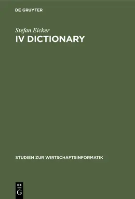 Eicker |  IV Dictionary | eBook | Sack Fachmedien