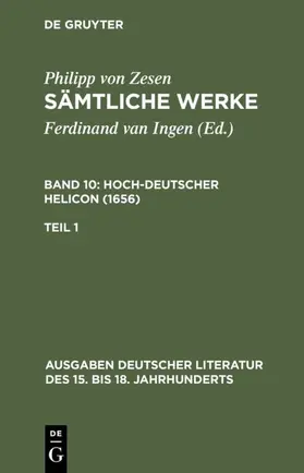Zesen / Maché |  Deutscher Helikon. Erster Teil | eBook | Sack Fachmedien