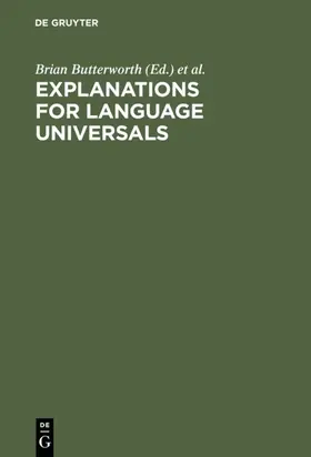 Butterworth / Comrie / Dahl |  Explanations for Language Universals | eBook | Sack Fachmedien