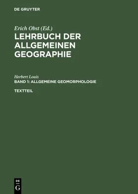 Louis | Allgemeine Geomorphologie | E-Book | www.sack.de