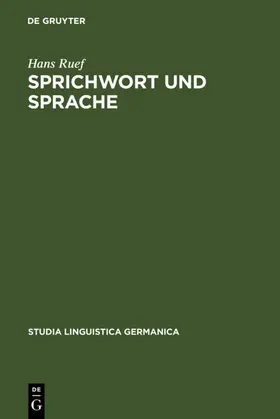 Ruef |  Sprichwort und Sprache | eBook | Sack Fachmedien