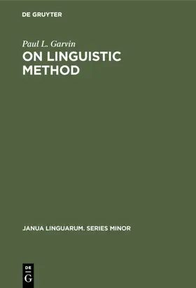 Garvin | On Linguistic Method | E-Book | sack.de