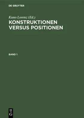 Lorenz |  Konstruktionen versus Positionen | eBook | Sack Fachmedien