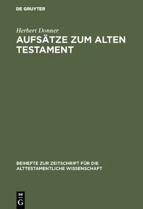 Donner | Aufsätze zum Alten Testament | E-Book | www.sack.de
