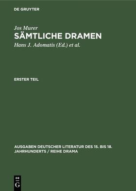 Murer / Adomatis / Escherig |  Sämtliche Dramen | eBook | Sack Fachmedien