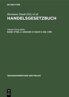 Helm | Anhang VI nach § 452: CMR | E-Book | sack.de