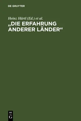 Härtl / Schultz |  "Die Erfahrung anderer Länder" | eBook | Sack Fachmedien