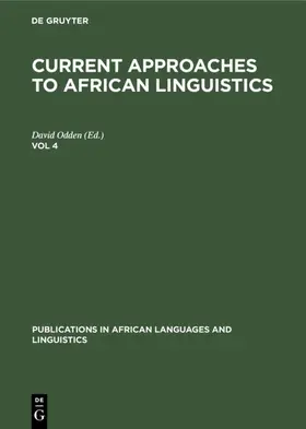 Odden |  Current Approaches to African Linguistics. Vol 4 | eBook | Sack Fachmedien