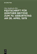 Sandrock |  Festschrift für Günther Beitzke zum 70. Geburtstag am 26. April 1979 | eBook | Sack Fachmedien