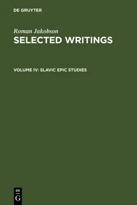 Jakobson |  Slavic Epic Studies | eBook | Sack Fachmedien