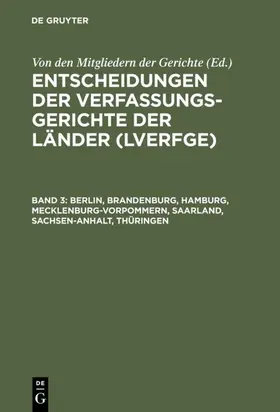  Berlin, Brandenburg, Hamburg, Mecklenburg-Vorpommern, Saarland, Sachsen-Anhalt, Thüringen | eBook | Sack Fachmedien