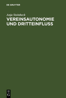 Steinbeck | Vereinsautonomie und Dritteinfluß | E-Book | sack.de