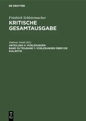 Arndt |  Vorlesungen über die Dialektik | eBook | Sack Fachmedien
