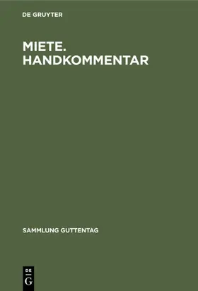 Miete. Handkommentar | E-Book | www.sack.de