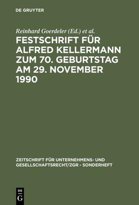 Goerdeler / Hommelhoff / Lutter | Festschrift für Alfred Kellermann zum 70. Geburtstag am 29. November 1990 | E-Book | sack.de
