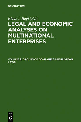 Hopt | Groups of Companies in European laws / Les groupes de sociétés en droit européen | E-Book | sack.de