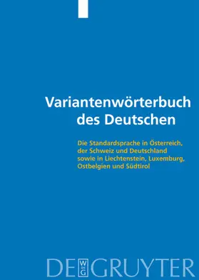 Ammon / Bickel / Moser |  Variantenwörterbuch des Deutschen | eBook | Sack Fachmedien