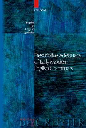 Dons |  Descriptive Adequacy of Early Modern English Grammars | eBook | Sack Fachmedien