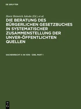 Jakobs / Schubert |  Sachenrecht II: §§ 1018 - 1296 | eBook | Sack Fachmedien