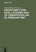 Küper / Puppe / Tenckhoff |  Festschrift für Karl Lackner zum 70. Geburtstag am 18. Februar 1987 | eBook | Sack Fachmedien