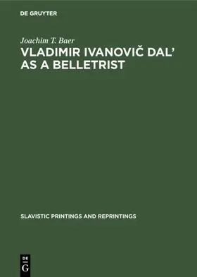 Baer | Vladimir Ivanovic Dal’ as a Belletrist | E-Book | sack.de