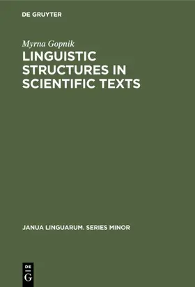 Gopnik |  Linguistic Structures in Scientific Texts | eBook | Sack Fachmedien
