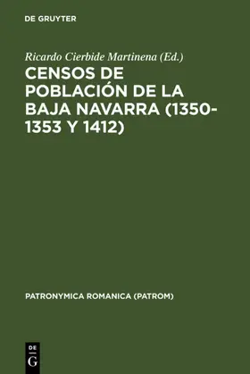Cierbide Martinena | Censos de población de la Baja Navarra (1350-1353 y 1412) | E-Book | www.sack.de