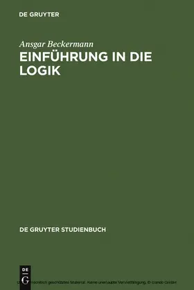 Beckermann |  Einführung in die Logik | eBook | Sack Fachmedien