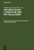 Stammler / Wachinger / Stöllinger-Löser |  Register der Drucke, Sonstigen Textzeugen, Initien | eBook | Sack Fachmedien