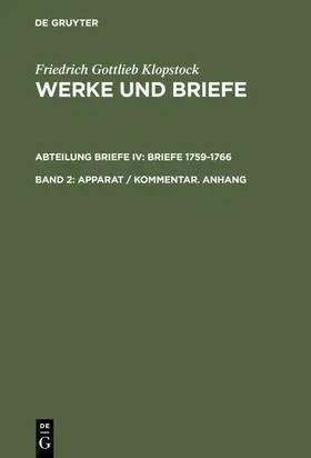 Beck / Klopstock / Riege |  Apparat / Kommentar. Anhang | eBook | Sack Fachmedien