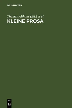 Althaus / Bunzel / Göttsche |  Kleine Prosa | eBook | Sack Fachmedien