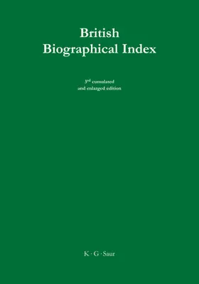  British Biographical Index | eBook | Sack Fachmedien