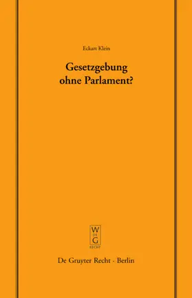 Klein | Gesetzgebung ohne Parlament? | E-Book | www.sack.de