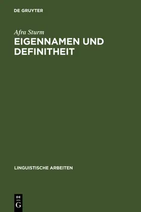Sturm |  Eigennamen und Definitheit | eBook | Sack Fachmedien