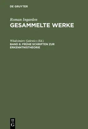 Galewicz |  Frühe Schriften zur Erkenntnistheorie | eBook | Sack Fachmedien