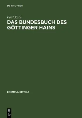 Kahl |  Das Bundesbuch des Göttinger Hains | eBook | Sack Fachmedien