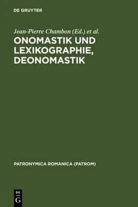  Onomastik und Lexikographie. Deonomastik | eBook | Sack Fachmedien