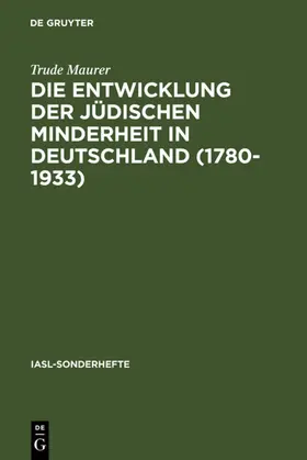 Maurer |  Die Entwicklung der jüdischen Minderheit in Deutschland (1780--1933) | eBook | Sack Fachmedien