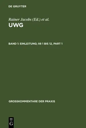 Schünemann / Schricker / Brandner | Einleitung; §§ 1 bis 12 | E-Book | sack.de