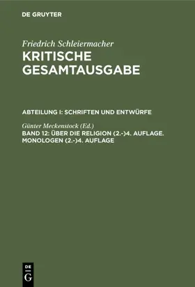 Meckenstock | Über die Religion (2.-)4. Auflage. Monologen (2.-)4. Auflage | E-Book | www.sack.de